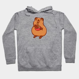 Cute quokka eating ramen noodles Hoodie